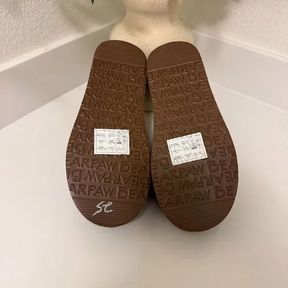 BEARPAW Caroline Suede Slip-On Platform Slippers – Warm Brown S7 NW/OT - Picture 4 of 4